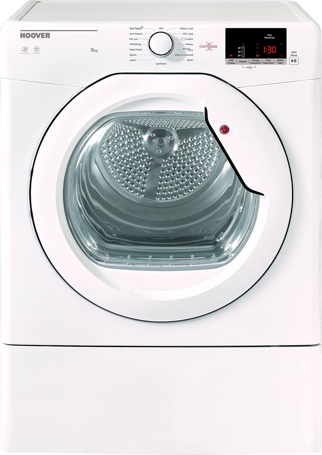 Hoover H-DRY 300 HLEV9DG 9Kg Vented Tumble Dryer - White - C Rated.