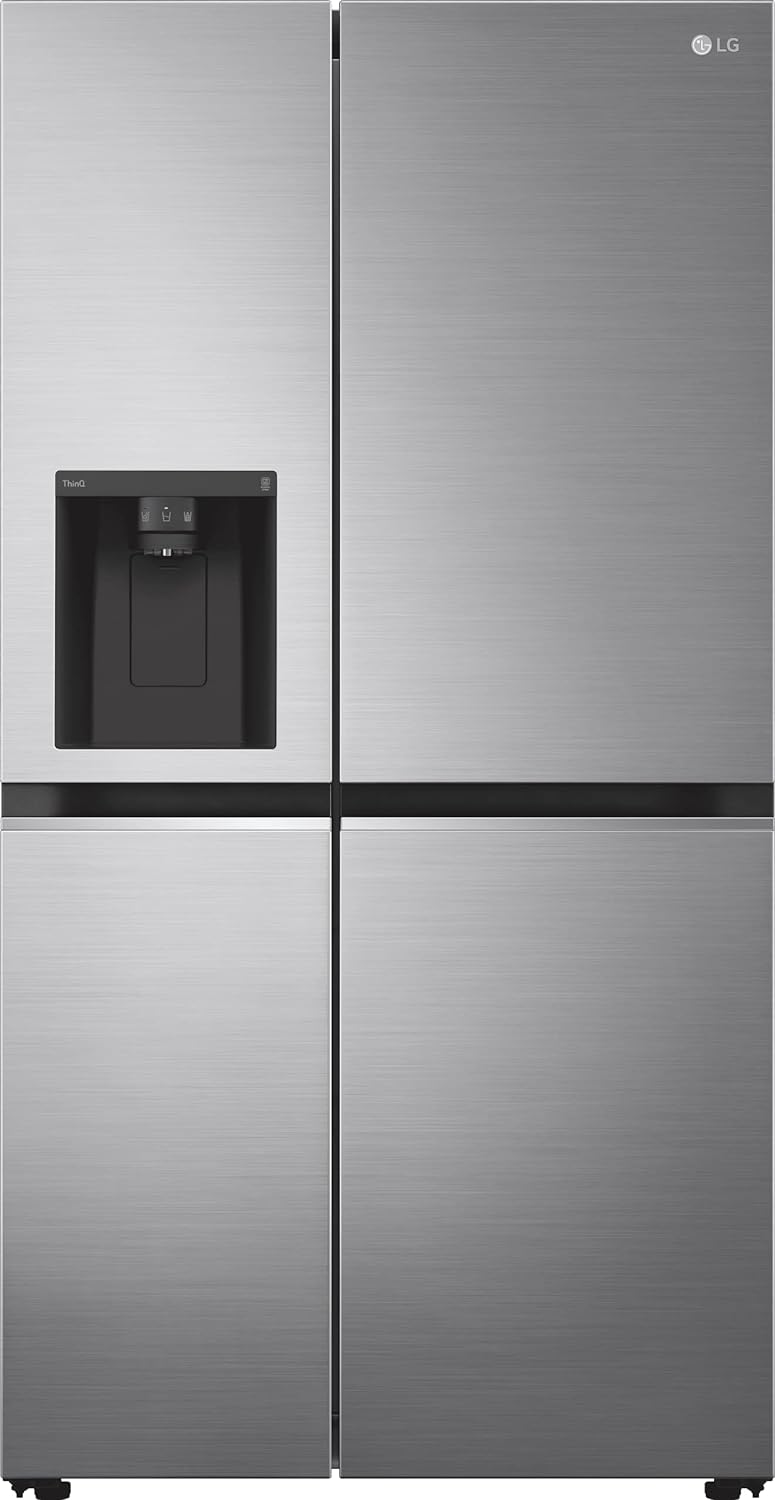 NatureFRESH™ GSLA81PZLF Wifi Connected Non-Plumbed Total No Frost American Fridge Freezer - Steel - F Rated.