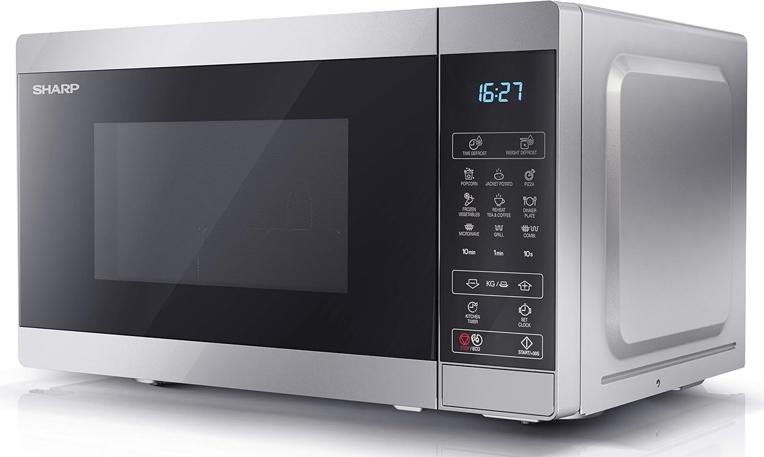 SHARP YC-GC52BU-B 25 Litre 900W Digital Combination Microwave Oven with 1200W Grill, 11 power levels, ECO Mode, defrost function, LED cavity light - Black.