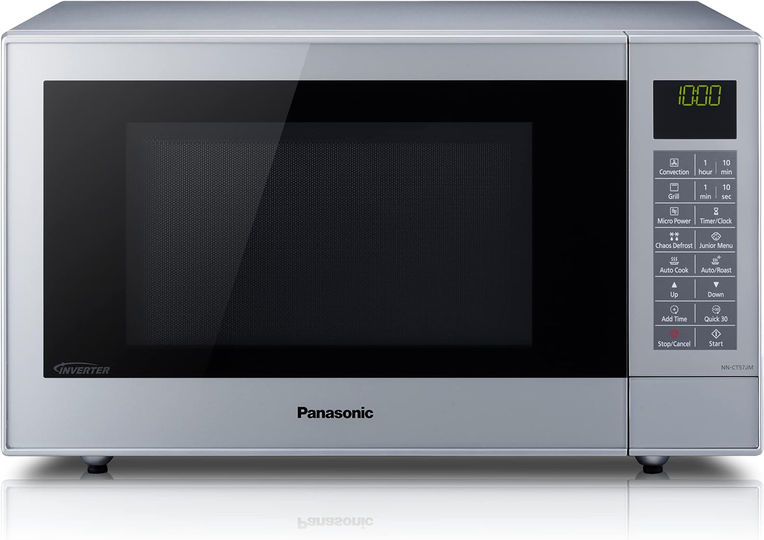 Panasonic CT57 Slim Combination Microwave Oven & Grill with Turntable, 27 Litres, 1000 W Power, 29 pre-set menus, Silver.