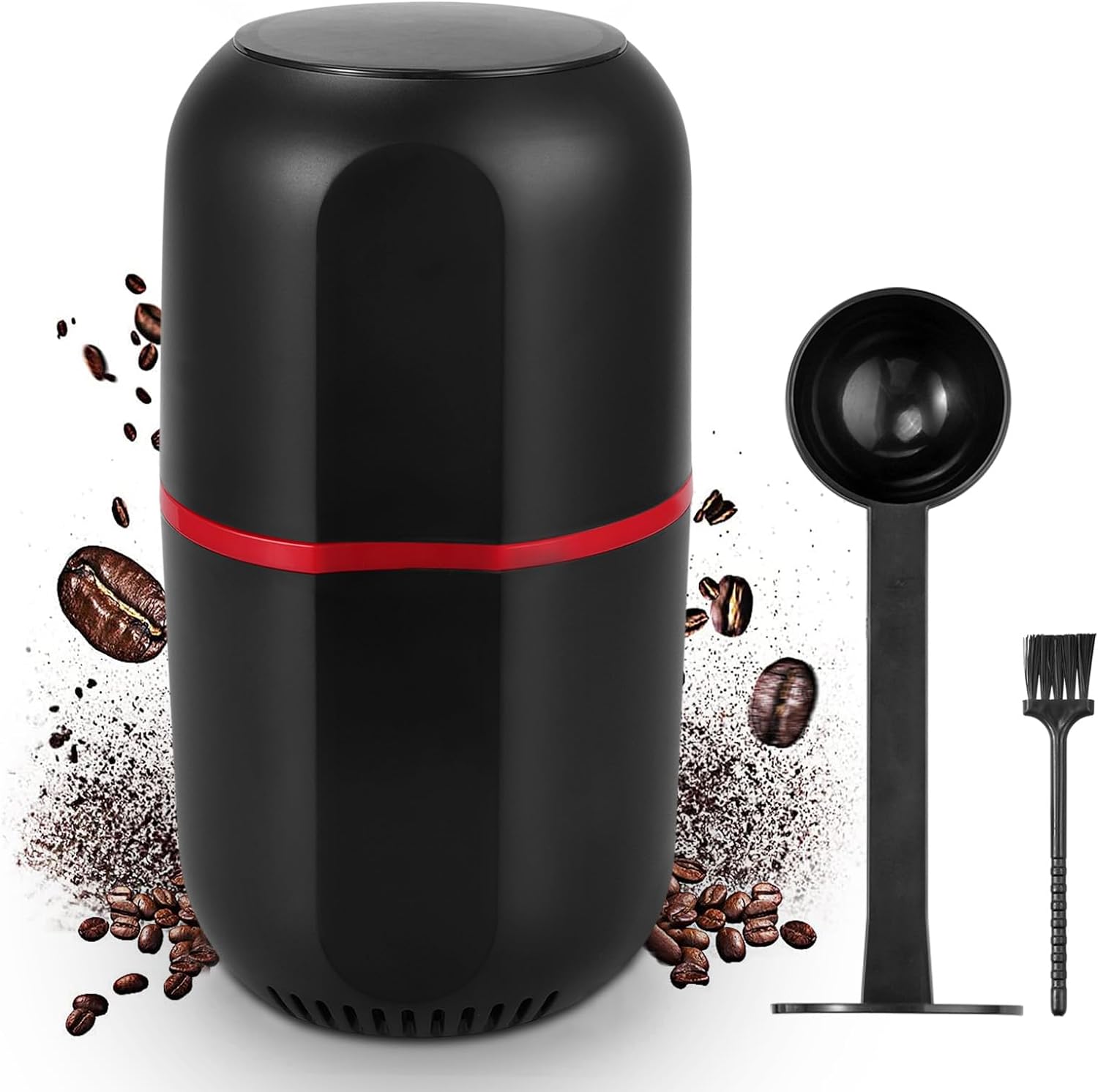 FUNYKICH Electric Coffee Grinder, Coffee Bean Grinder Spice Grinder, 120g Capacity, Herb Grinder with Cleaning Brush, 2 in 1 Coffee Scoop & Tamper, Fast Grinding for Coffee Beans, Spice, Nuts, Herbs.