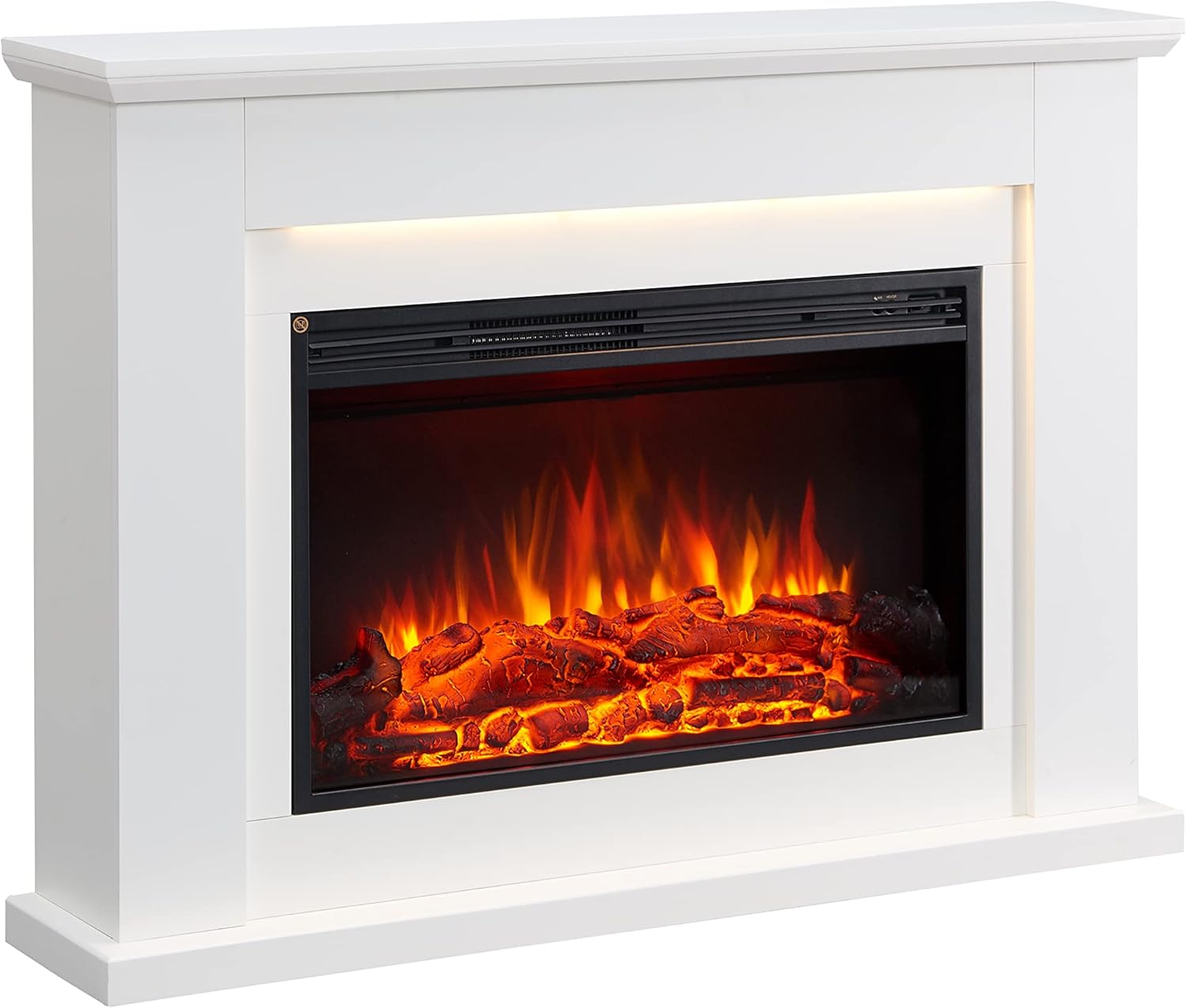 FLAMME Ingleton Fireplace with 48" surround with 2kW Fireplace Heater White Multiple Colours Available.