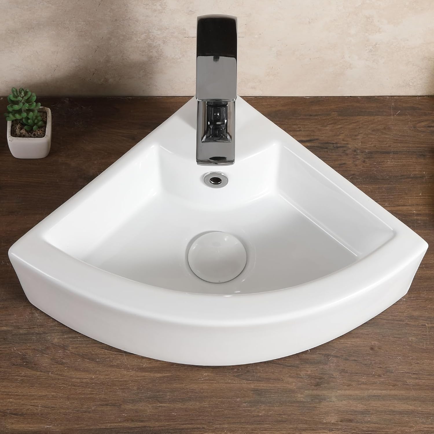 Small Sink Modern Bathroom Cornor Wash Basin Sink, Compact Floating Washbasin Wall Mounted Sinks, White Ceramic Cloakroom Basin, Vessel Sector Sink for Toilets, 320mm.