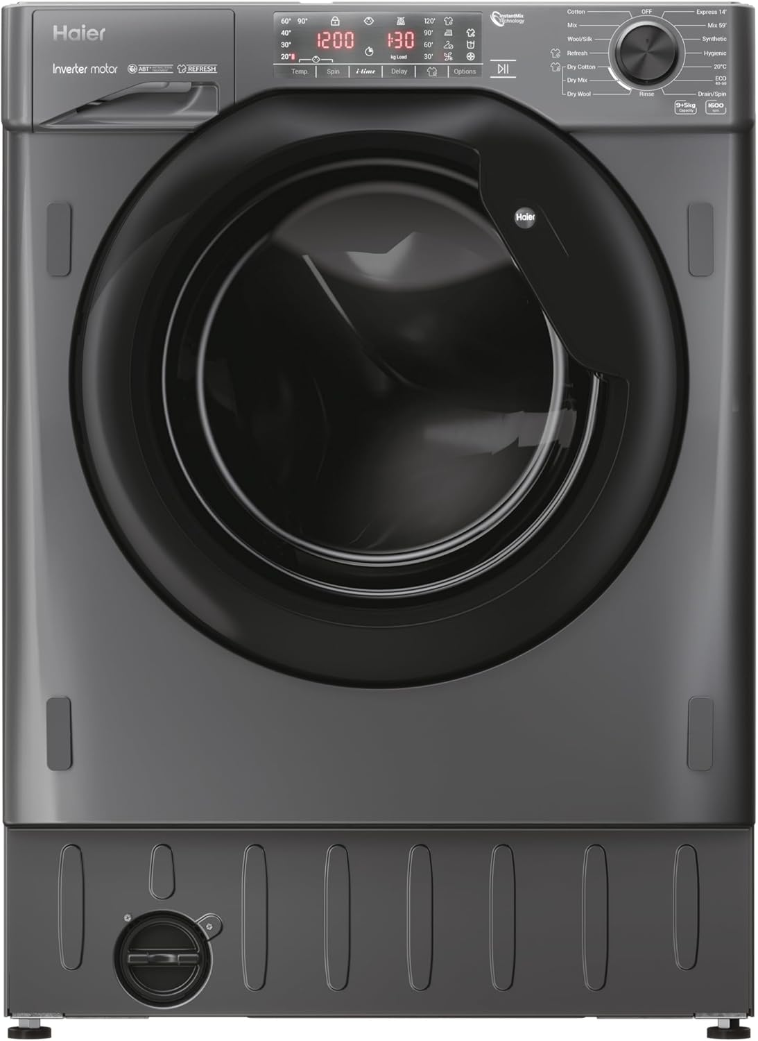 Haier HDBI H7A2TBEX-80 7kg Integrated Heat Pump Tumble Dryer, A++ Rated, White & Black.