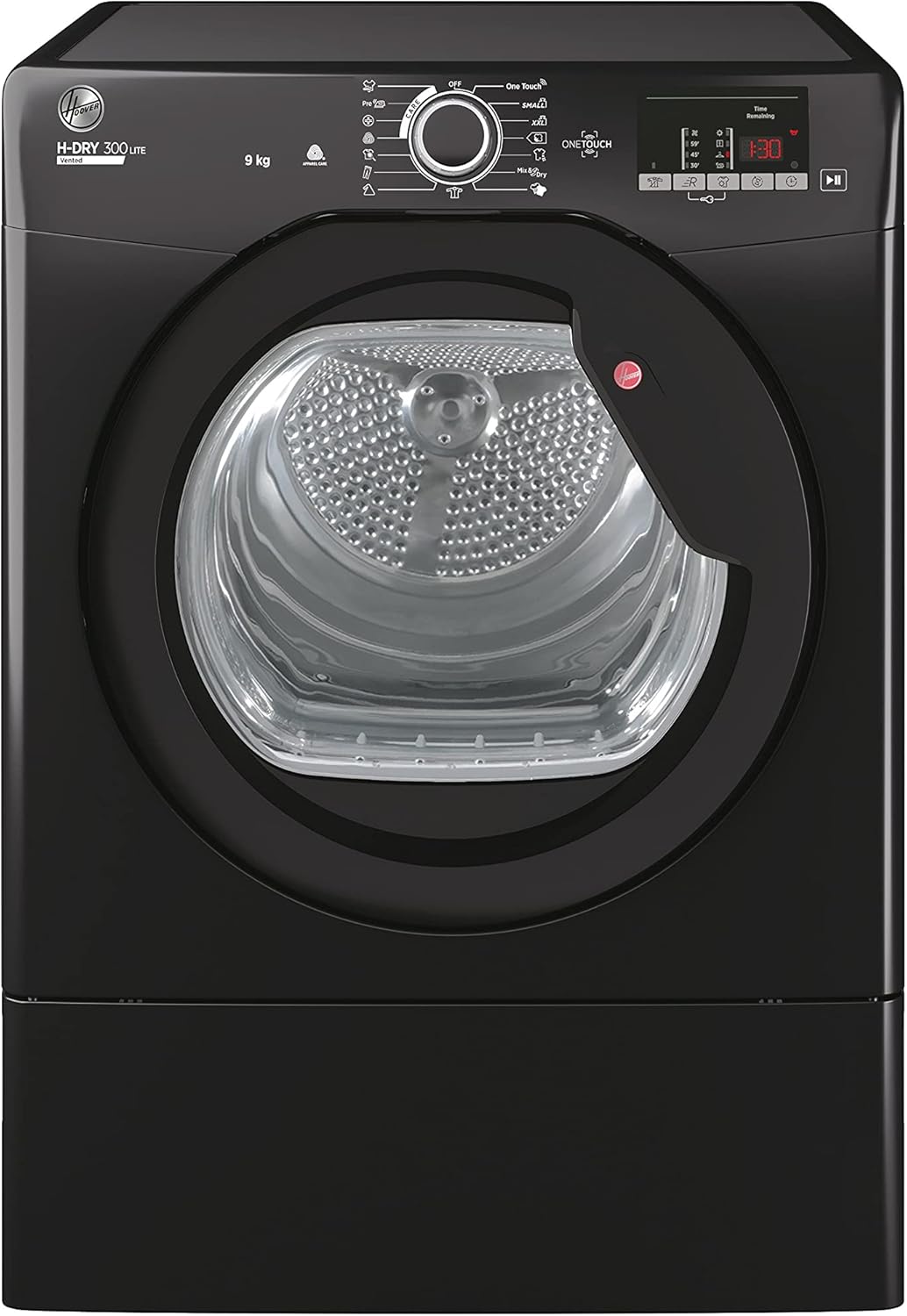 Hoover HLEV9DGB Freestanding Vented Tumble Dryer, Sensor Dry, 9 kg Load, Black.