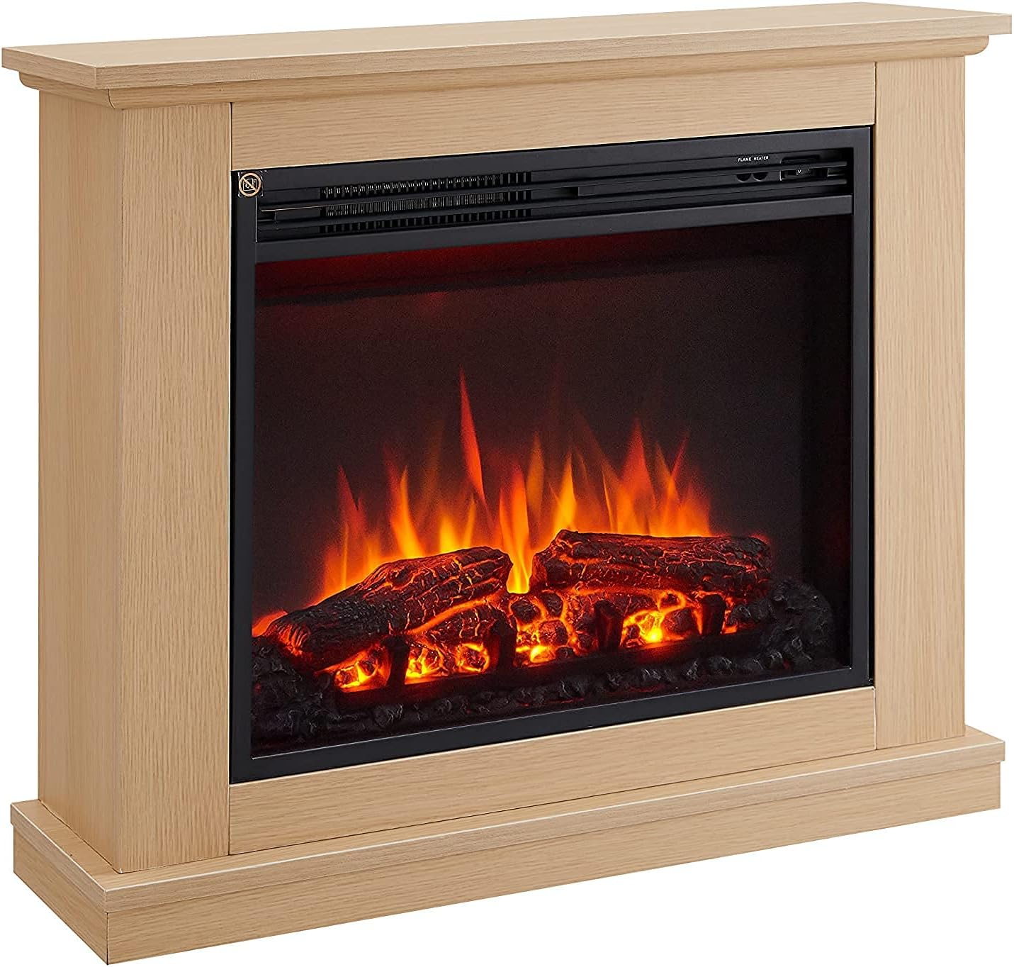 FLAMME Ashbourne Fireplace with 32" surround with 2kW Fireplace Heater Natural Oak Multiple Colours Available.