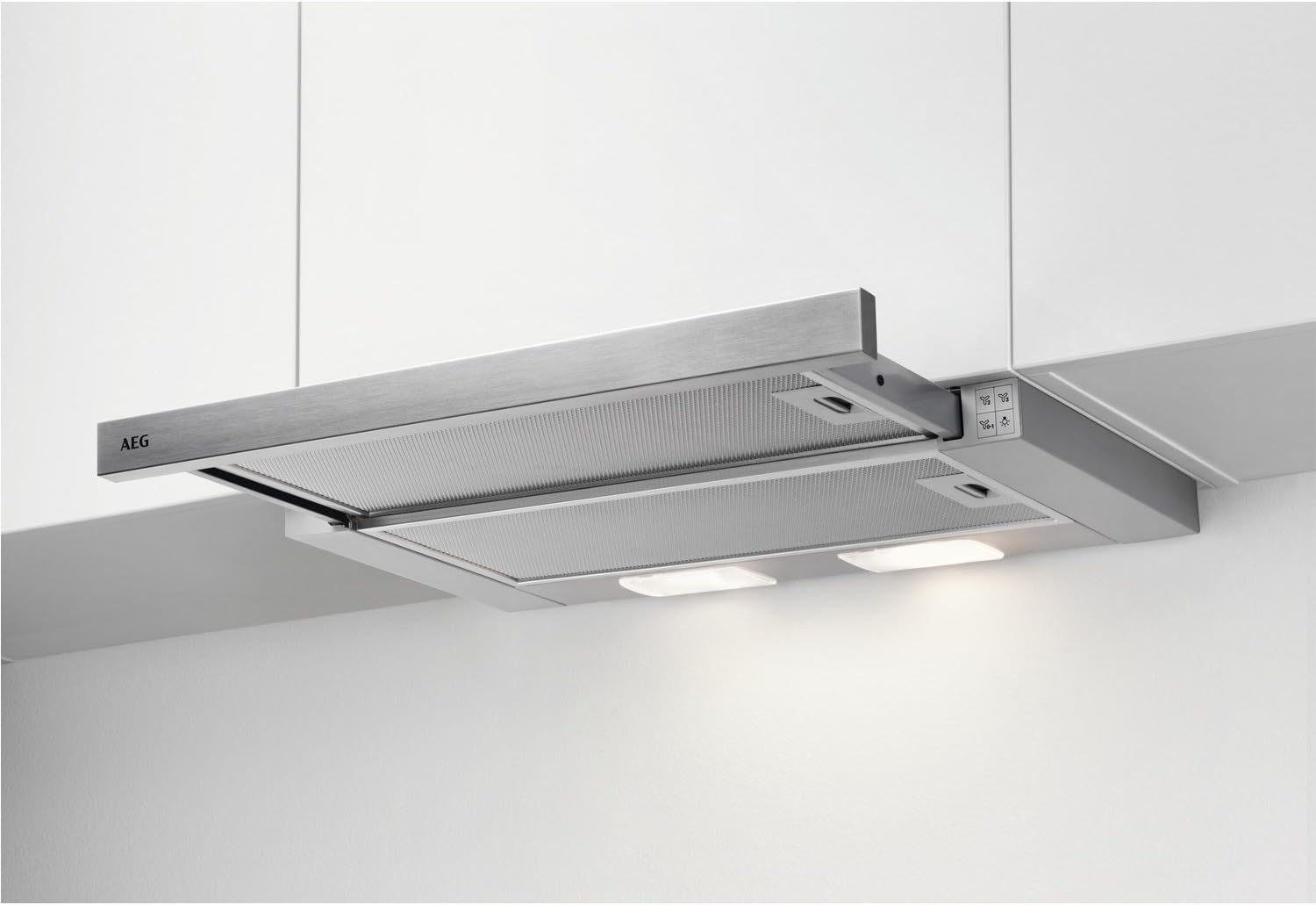 AEG 60cm Telescopic Canopy Cooker Hood - Stainless Steel.