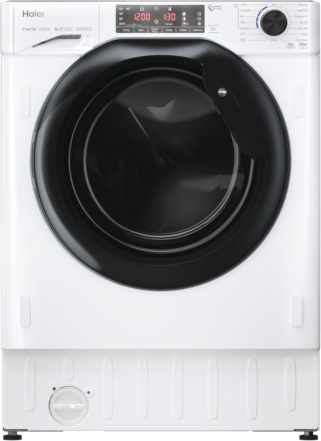 Haier HDBI H7A2TBEX-80 7kg Integrated Heat Pump Tumble Dryer, A++ Rated, White & Black.