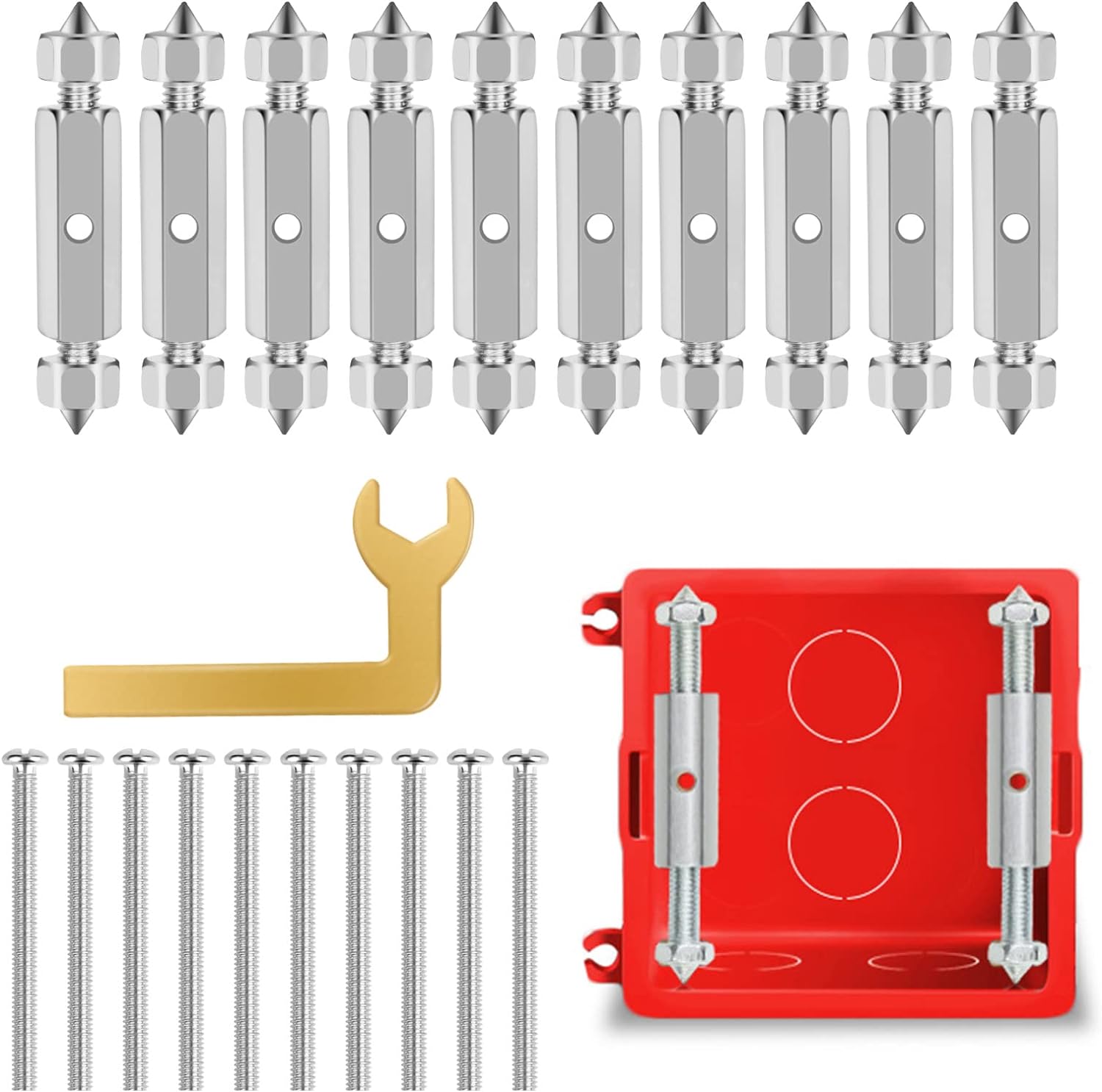 jtxqy Cassette Screws Support Rod Kit, Cassette Repairer, Switch Socket Cassette Screws Support Rod Wall Mount Switch Box Repair Electrical Accessories Tool.