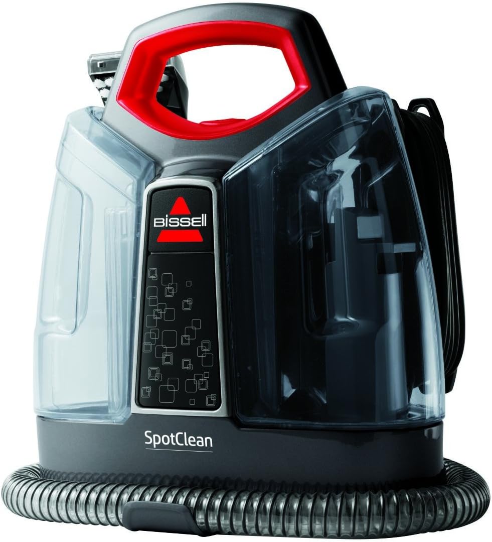 BISSELL SpotClean | Portable Carpet Cleaner | Lifts Spots and Spills with HeatWave Technology | Clean Carpets, Upholstery & Car | 36981 | Black/ Red.