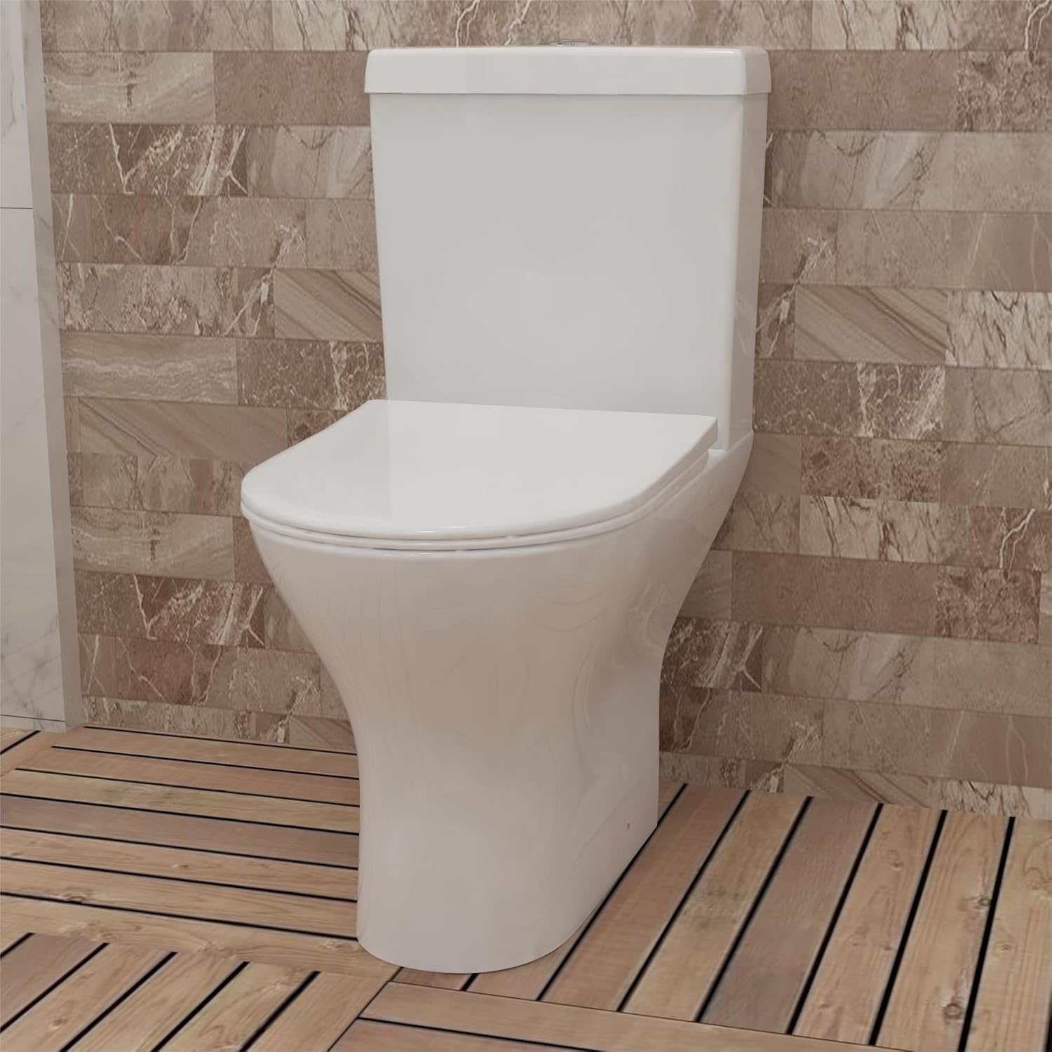 Huibathroom Traditional Victorian Style Toilet Ceramic Close Coupled with Soft Close Seat Cistern Bathroom WC….