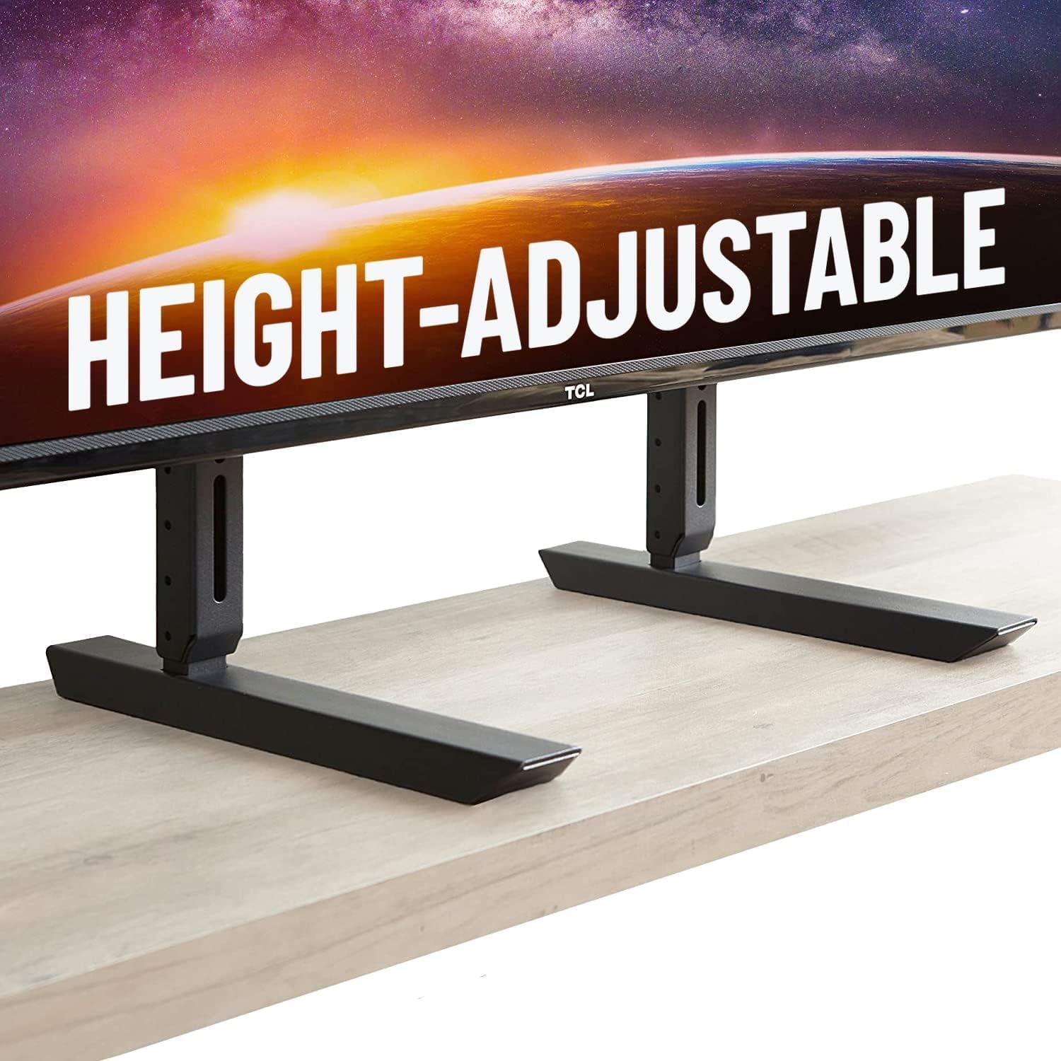 Echogear Universal Large TV Stand - Height Adjustable Base for TVs Up to 77" - Wobble-Free Replacement Stand Works w/ Any TV Including Vizio, TCL, Samsung & More - Flat Design Compatible w/ Soundbars         Import  Single ASIN  Import  Multiple ASIN    ×.