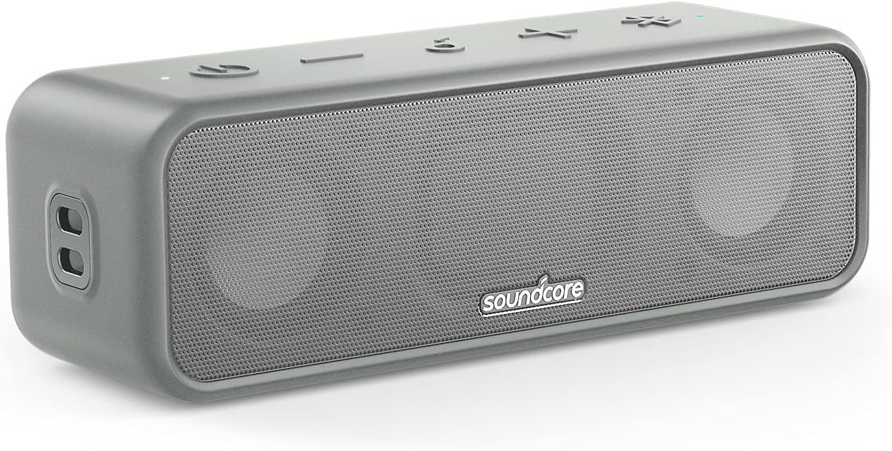 soundcore 3 by Anker: Bluetooth 5.0 Speaker, 24H Playtime, IPX7 Waterproof, Stereo Sound with Titanium Diaphragm Drivers, PartyCast Tech, BassUp, Custom EQ.