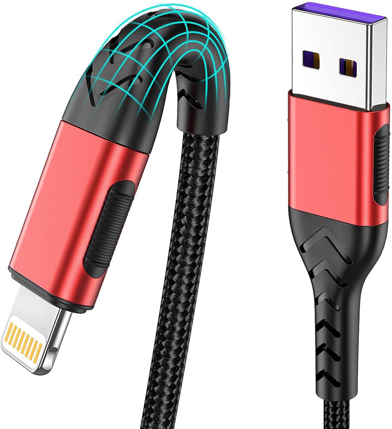 iPhone Charger, [Apple MFi Certified] 3Pack 6FT USB A Cable for Long Charger Cable, Fast iPhone Charging Cord Compatible with with iPhone Xs Max/XS/XR/X/8/7/6S/6/Plus/SE/iPad(Red).