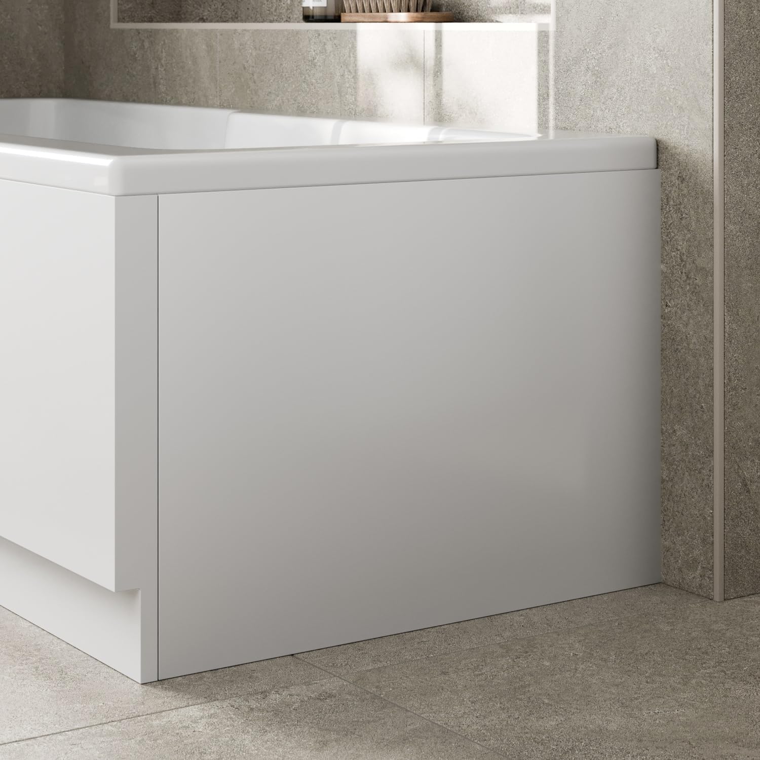 Modern 750mm End Acrylic Bath Panel Panels for Bathroom Baths Soaking Tubs, Easy to Cut, White Gloss.