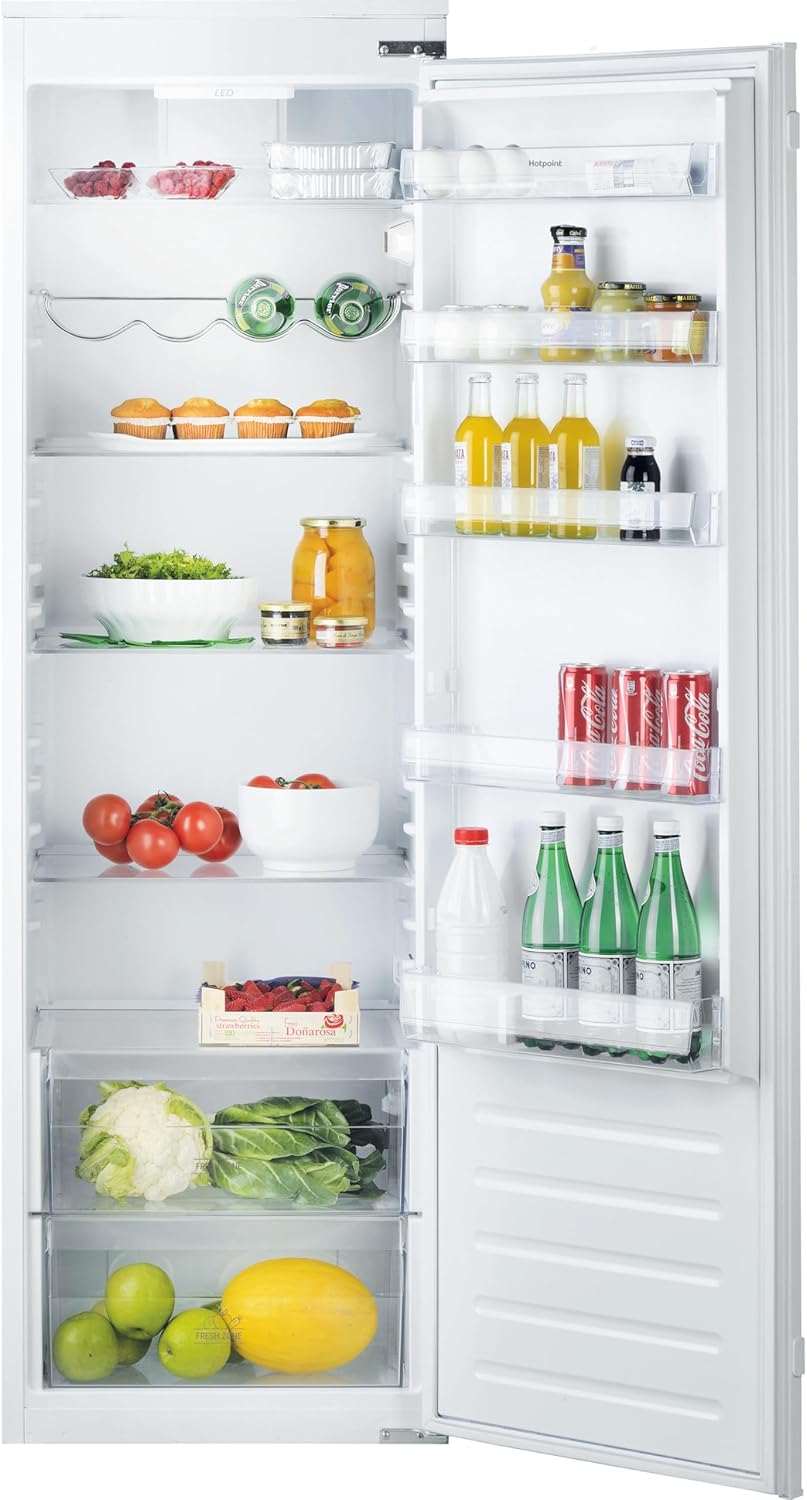 HS18012UK Integrated Upright Fridge - White - E Rated.