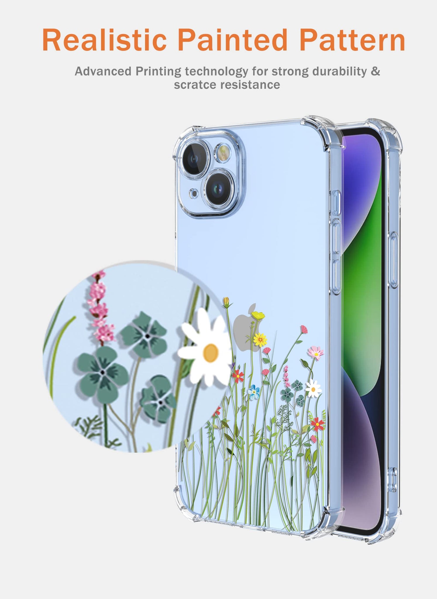 XINYEXIN Case for OPPO A74 5G / OPPO A54 5G, Painting Flower Pattern Clear Case Soft TPU Silicone Case Slim Shockproof Bumper Girl Women Phone Cover - Daisy.