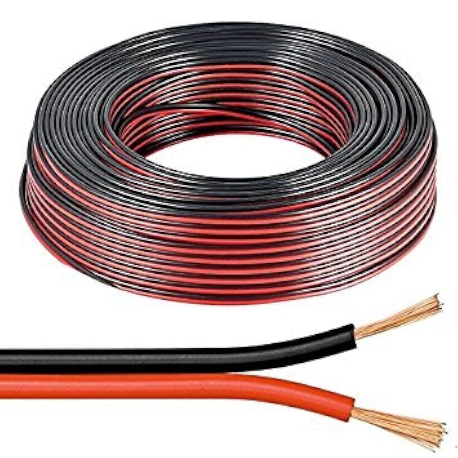 electrosmart 25m Red/Black 2x 1mm 2x 89 Strand Speaker Cable Wire for Home HiFi/Car Audio etc.