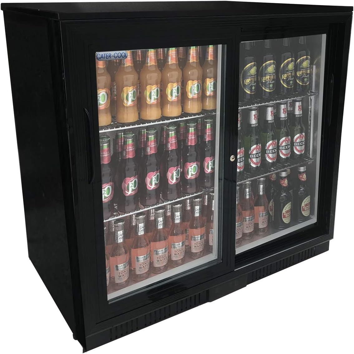 Cater-Cool Double Sliding Door Bottle Cooler With LED Lighting ck0502LED (UK Mainland Del Only).