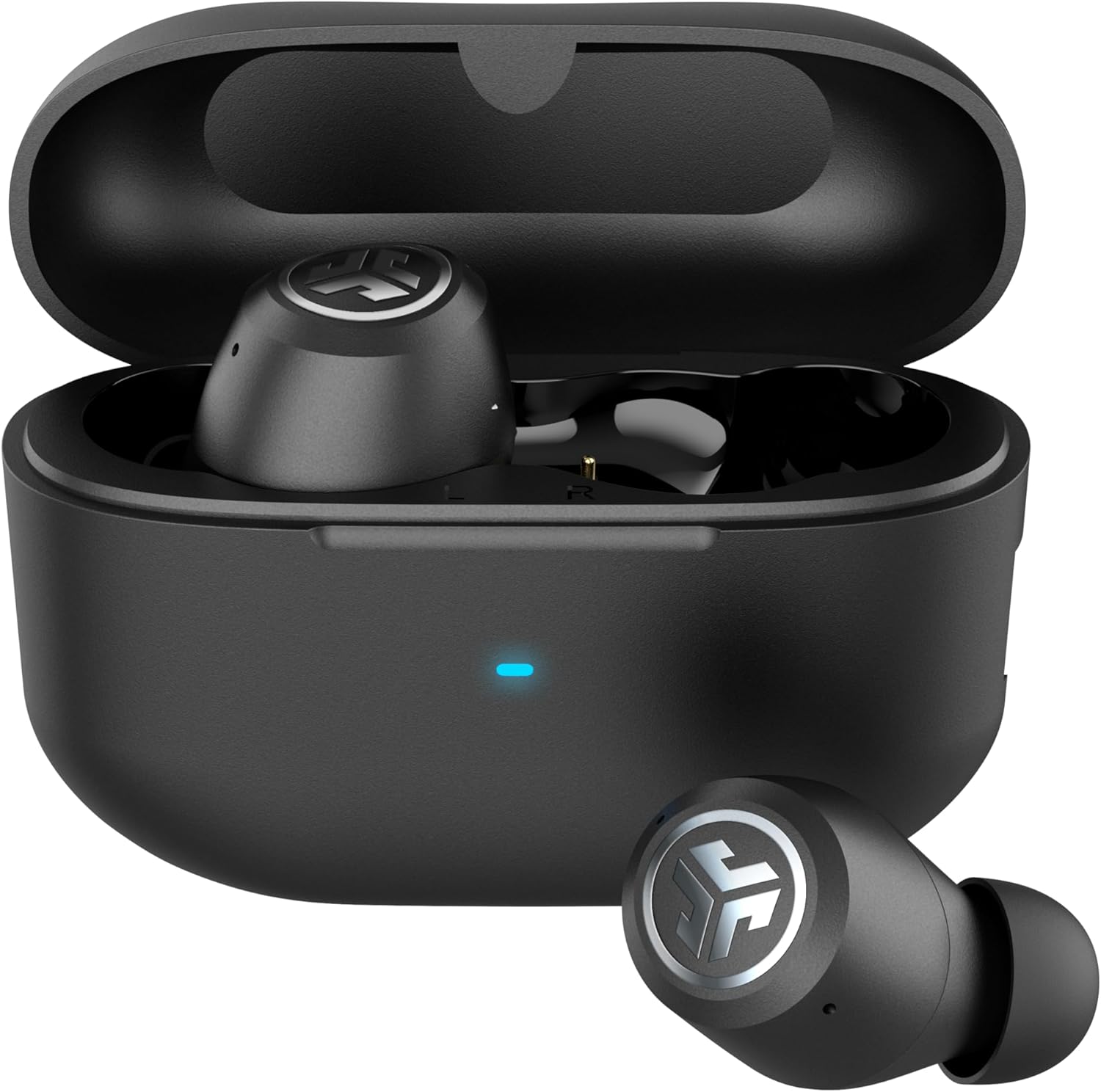 JLab JBuds ANC 3 Smart Active Noise Cancelling Earbuds, Bluetooth Earphones, 42+ Hr Playtime Wireless Headphones, IP55 Sweat-Resistant In Ear Buds with Microphone, EQ3 Sound & USB Charging Case.