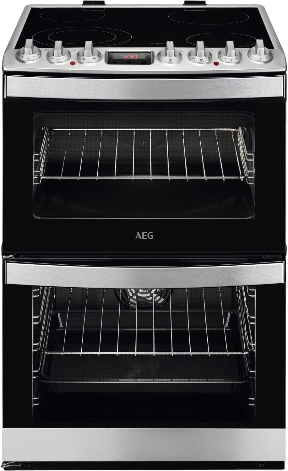 AEG 60cm Double Oven Electric Cooker - Stainless Steel.