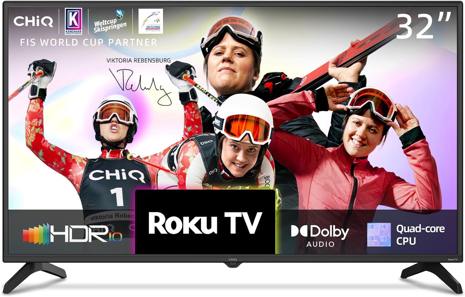 CHiQ ROKU TV L32G5NK, 32 Inch TV Smart, Roku TV, Small Tvs for Bedroom, Dolby Audio, Mobile Control, Voice Assistant, BBC, Disney+, 2.4&5G WiFi, USB 2.0, 2023 New