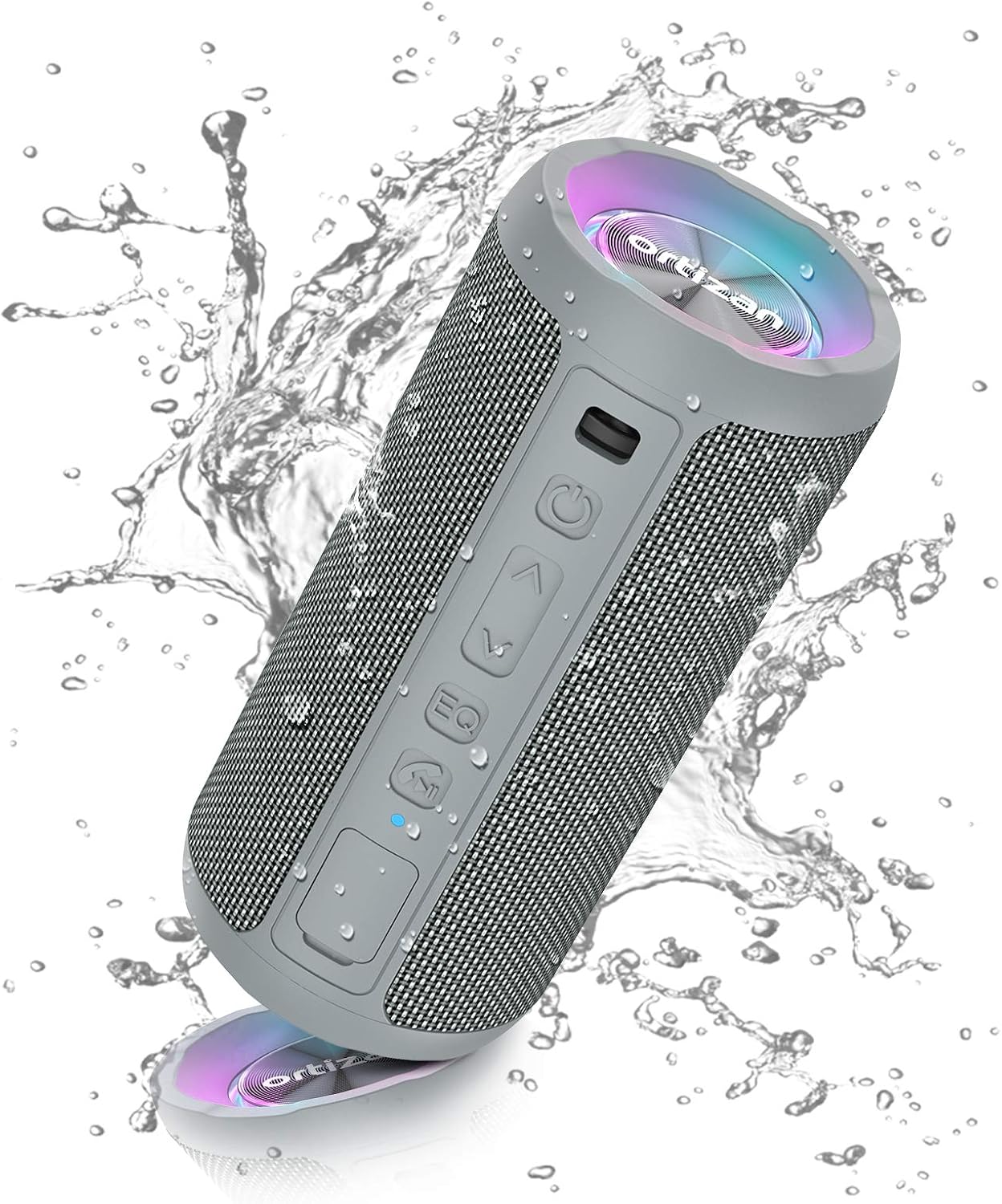 Ortizan Bluetooth Speaker, Portable Wireless Bluetooth Speakers With Led Light, Louder Volume & Enhanced Bass, IPX7 Waterproof, 30H Playtime, Durable Loud Outdoor Speaker for Travel, Sport.