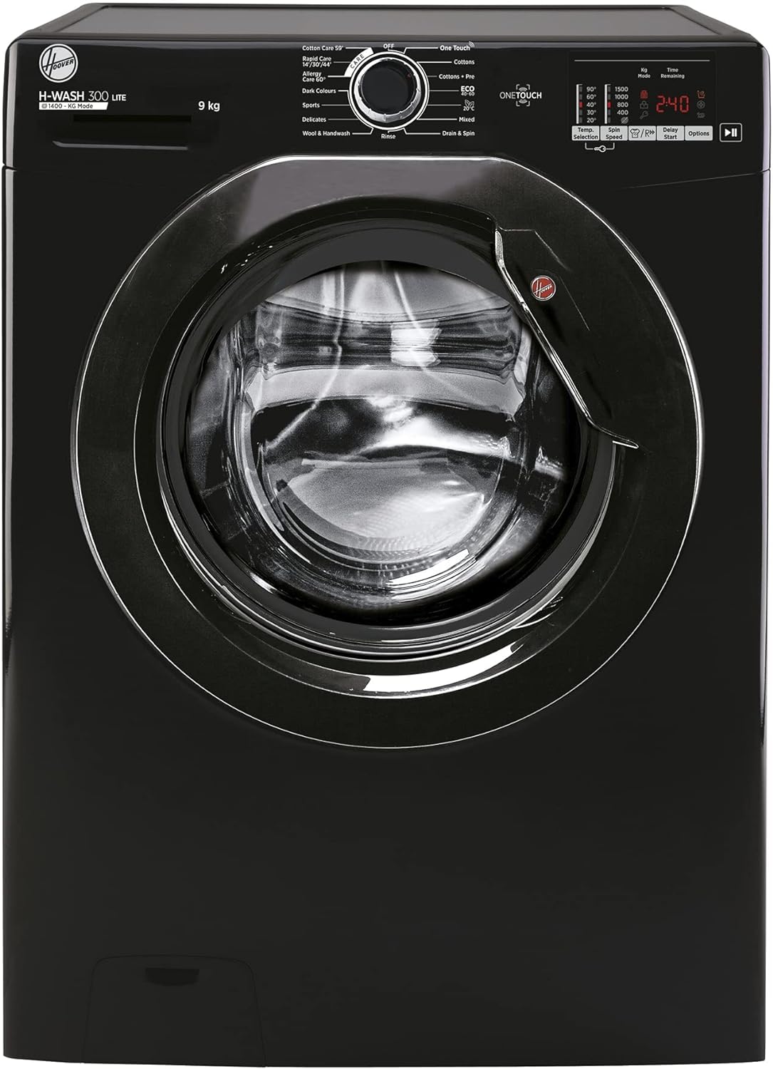 Hoover H-Wash 300 H3W592DBBE 9KG 1500RPM Black Freestanding Washing Machine.