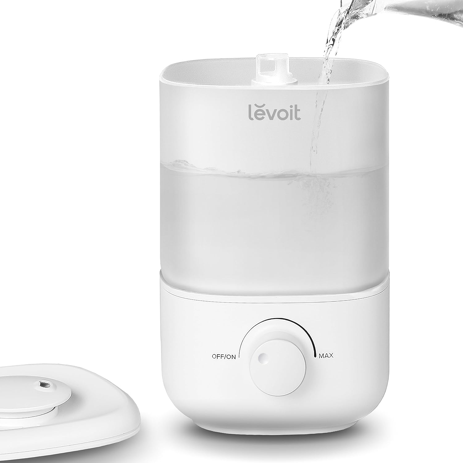 LEVOIT Top Fill Humidifier for Bedroom, 2.5L Tank for Large Room, Easy to Fill & Clean, 26dB Quiet Cool Mist Air Humidifier for Home Baby Nursery & Plants, Auto Shut-off and Up to 25H.