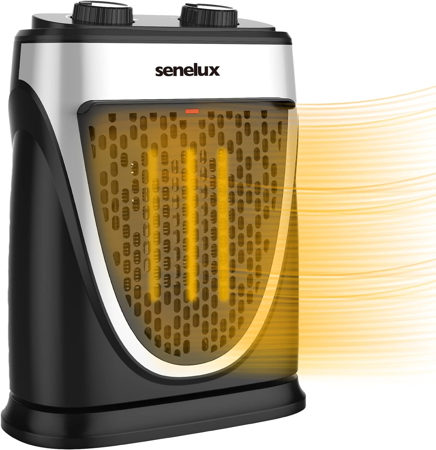 Senelux Space Heater, 1500W PTC Electric Ceramic Portable Heater Indoor Use 2 in 1 Fan Combo Fast Heating with Adjustable Thermostat Overheat and Tip Over Protection for Office Desk Rooms Bedroom.