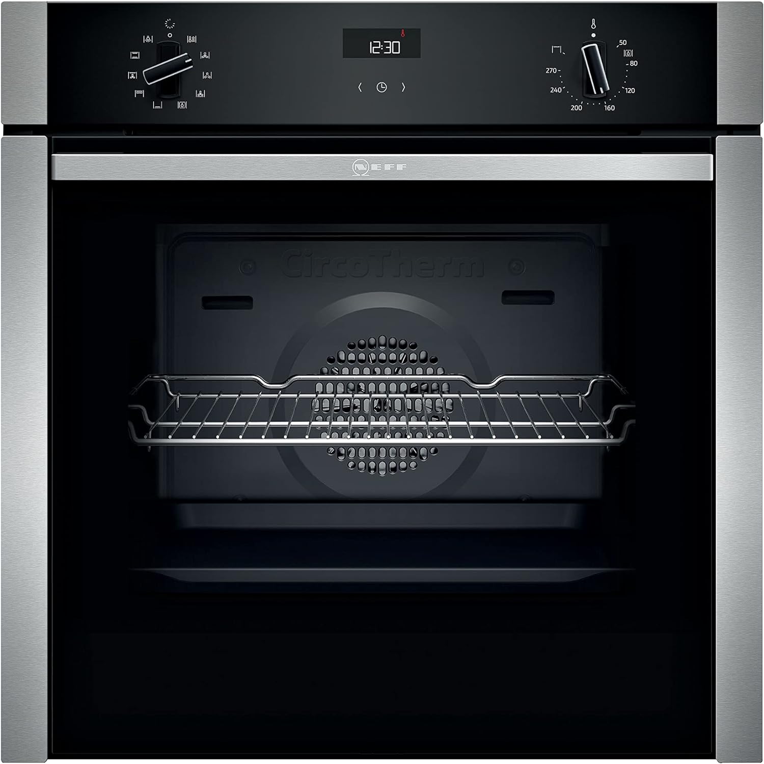 NEFF B3ACE4HN0B N50 Single Oven, Side & Hide with fixed handle and Cliprails.