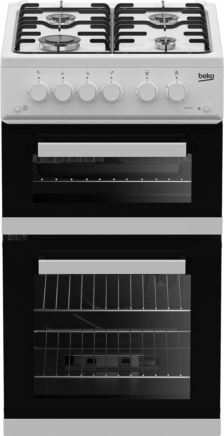 Beko KDVG593W Freestanding Gas Cooker with Gas Grill - White - A+ Rated.