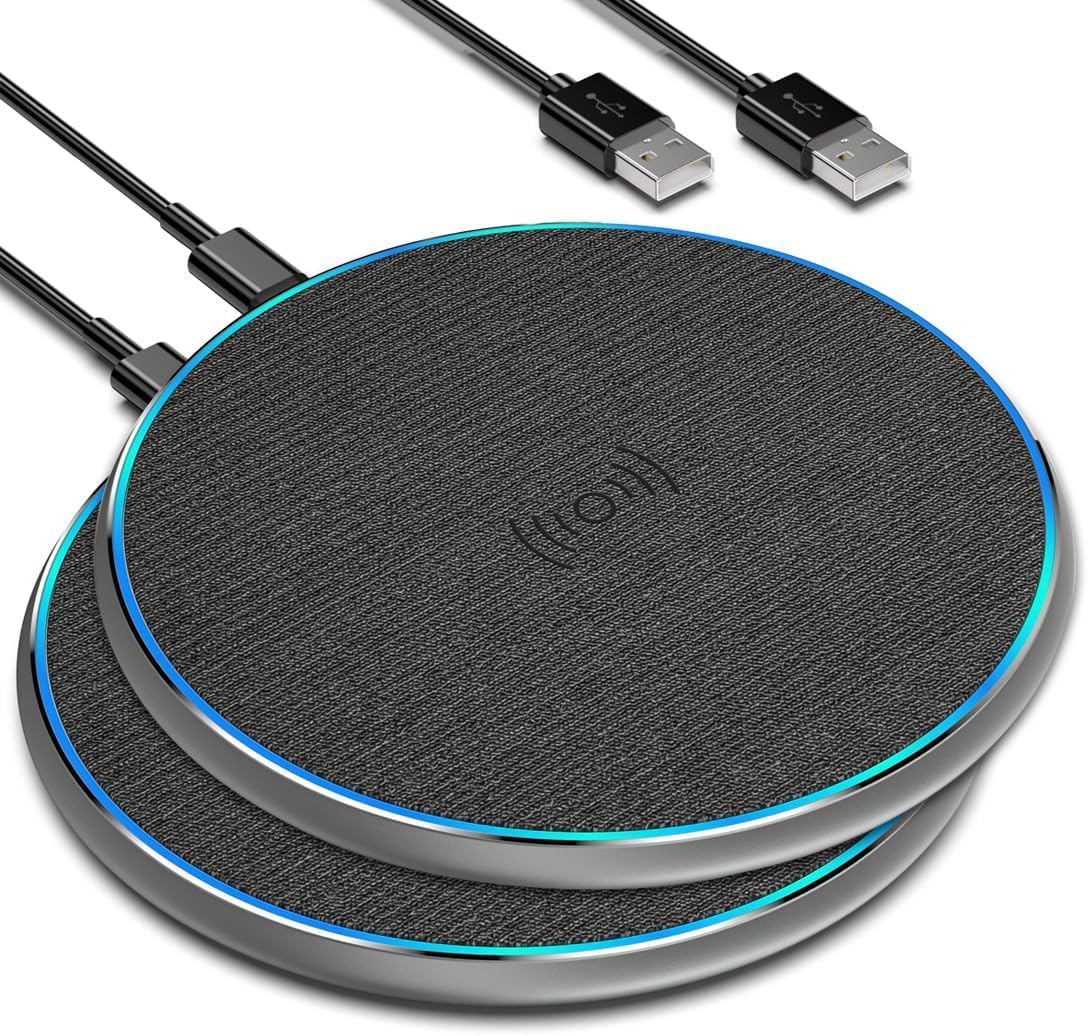 Wireless Charger, 15W Wireless Charging Pad for iPhone 15/14/13/12/11 Pro/Pro Max/XS Max/XR/SE,Samsung Galaxy S22/S21S20/S10/S9/Note10/9, HUAWEI P40/P30, Xiaomi, AirPods 2/Pro/Galaxy Buds- Dark Grey.