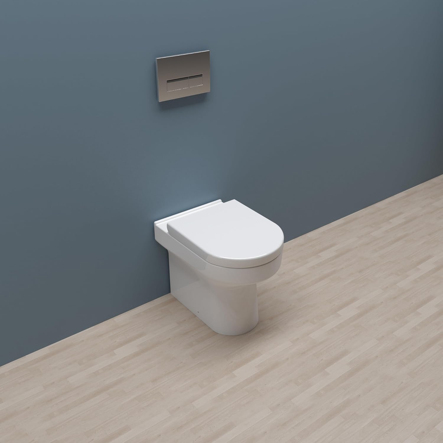 Huibathroom Bathroom Back to Wall Toilet Soft Close Seat WC Pan Round.