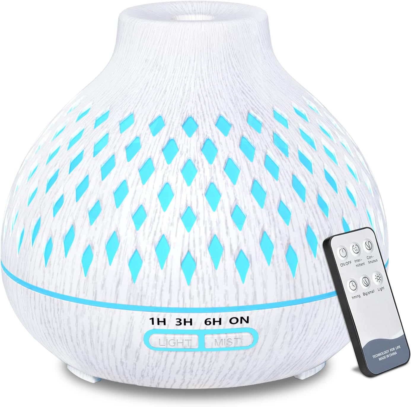 400ML Electric Ultrasonic Air Humidifier, Remote Control , Aromatherapy Diffuser with Waterless Auto-Off.