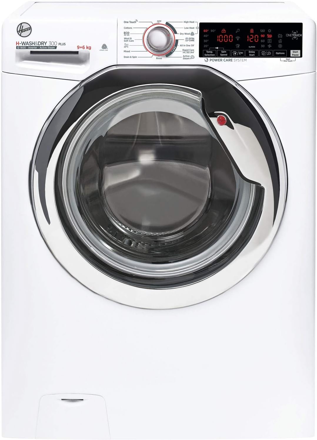 Hoover H3DS696TAMCE-80 H-Wash 9kg Wash 6kg Dry Freestanding Washer Dryer- White.