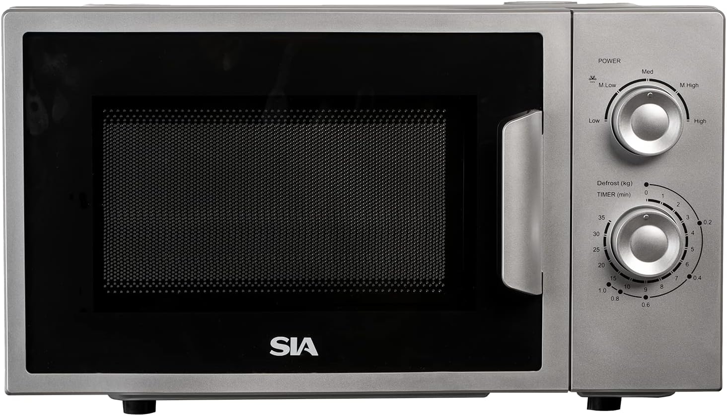 20L Microwave In Silver, Freestanding, Analogue Dials, 700W - SIA FAM21SI.