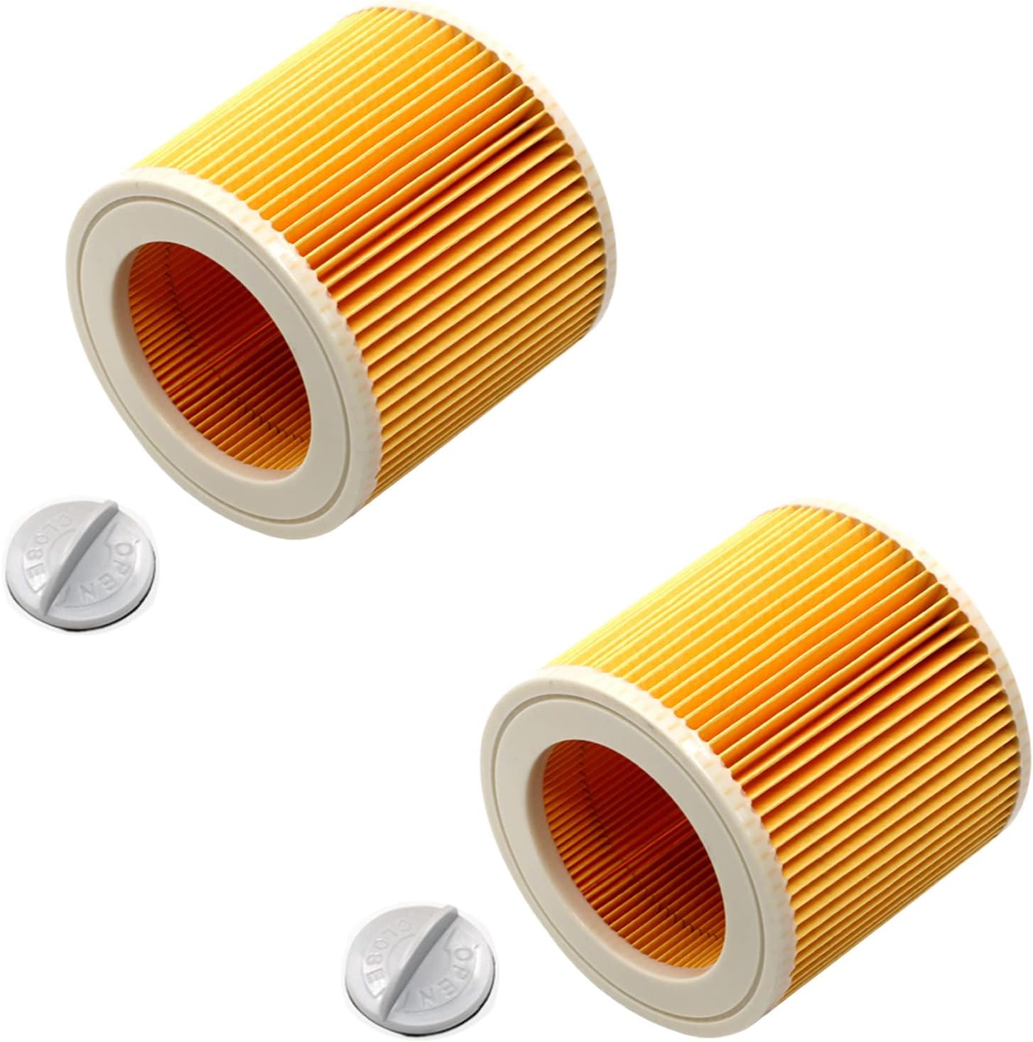 2 Pack Filter Replacement Parts for Karcher WD2 WD 2 Plus WD3 WD3P MV2 MV3 WD 2200 SE 4001 Wet & Dry Vacuum Cleaner Accessories, Part # 64145520.