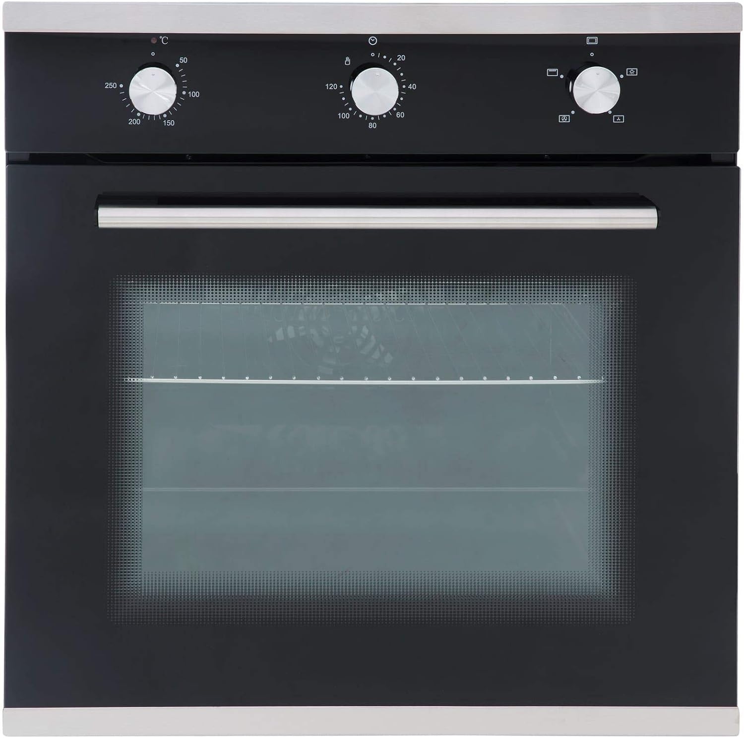 SIA SO101 60cm Black Built In Multi Function Electric Single True Fan Oven.