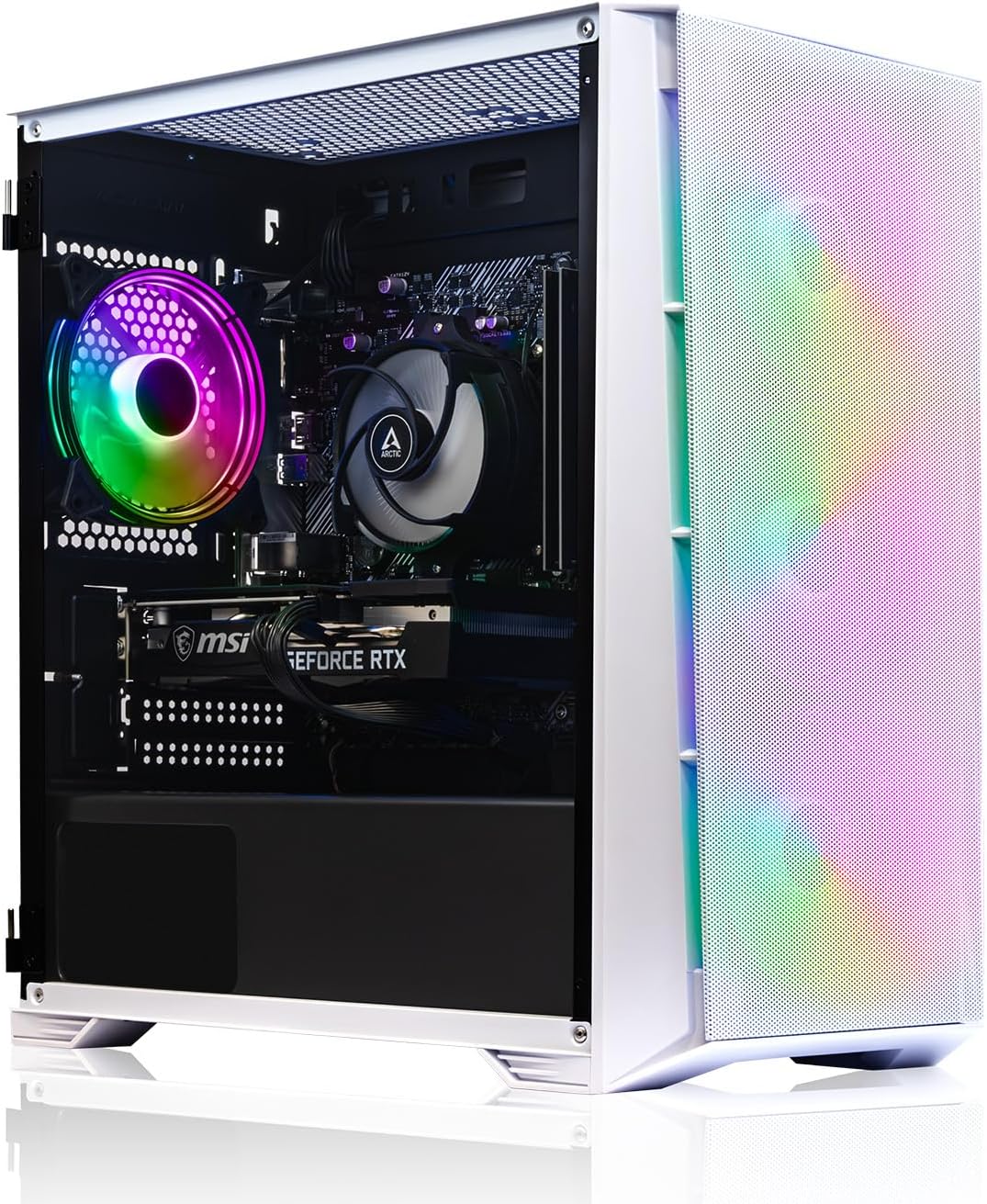 ADMI | Gaming PC, Intel 12400F • RTX 4060 Graphics Card • 16GB 3200MHz DDR4 • 1TB SSD • White Mesh RGB Gaming Case • WIFI • Windows 11.