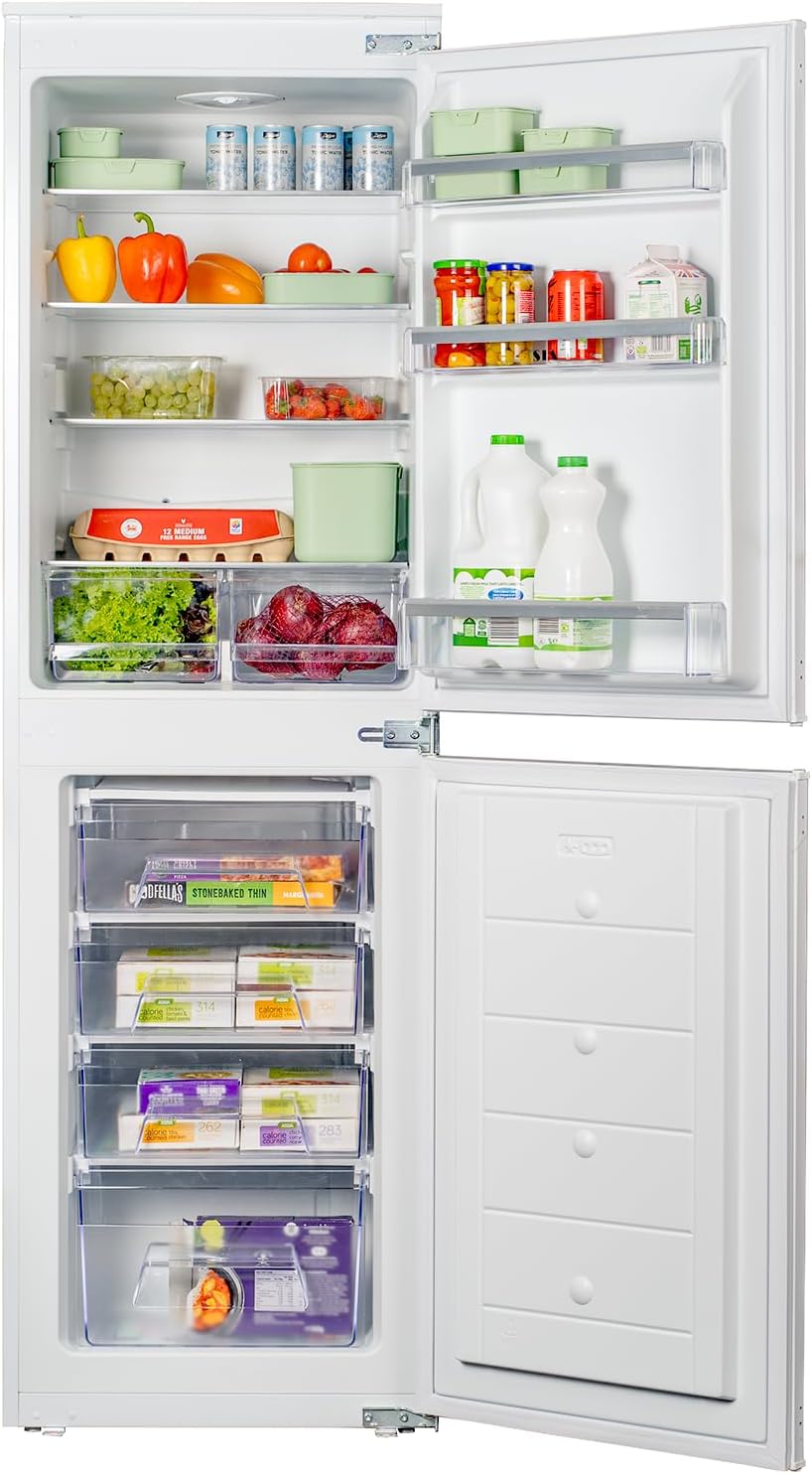 AMZRFI105 50/50 Split Built In Integrated 240L Fridge Freezer With Sliding Fittings.