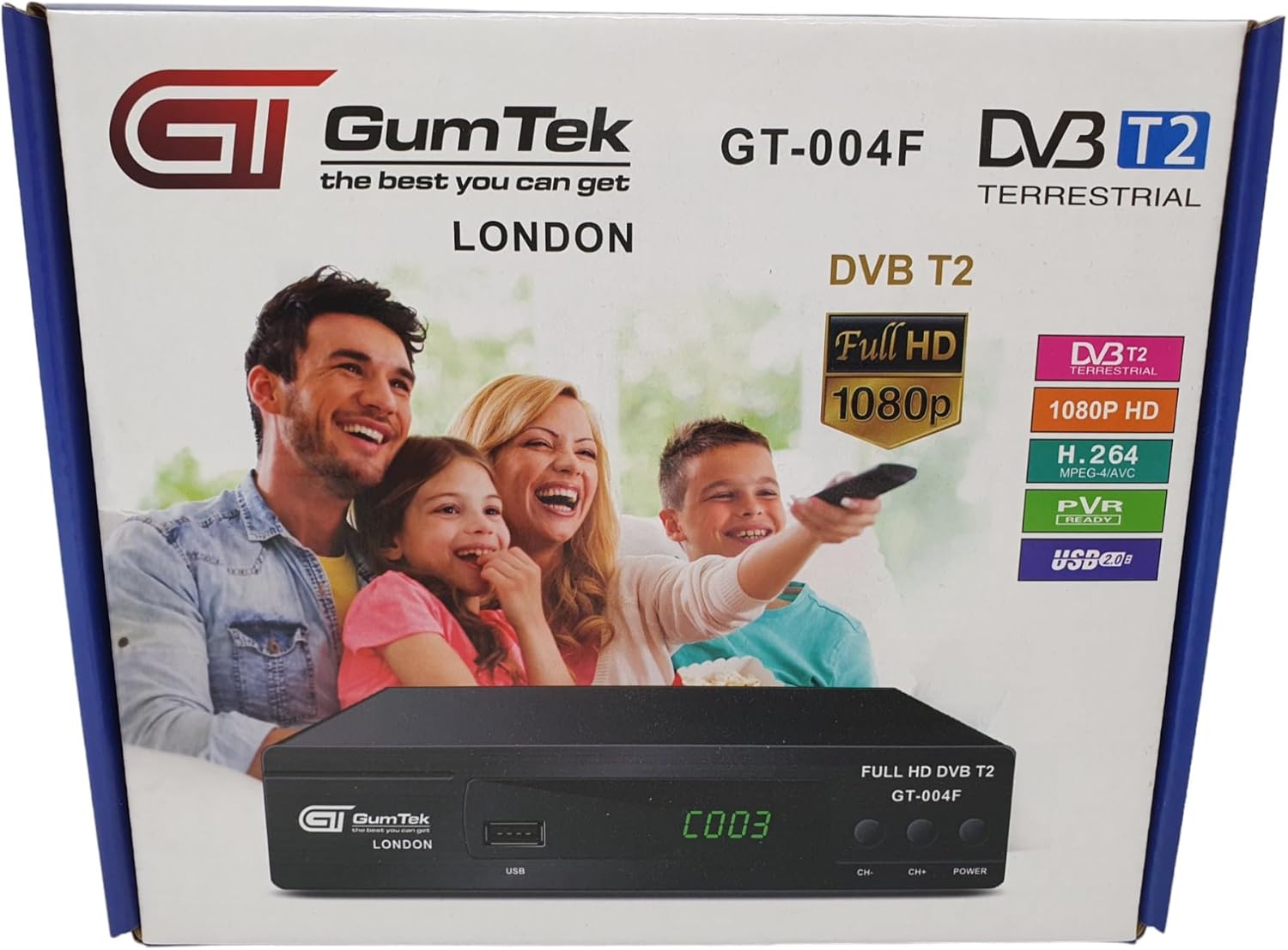 Gumtek Full HD Freeview Set Top Box RECORDER Digital TV Receiver HDMI SCART USB Connection New Software.