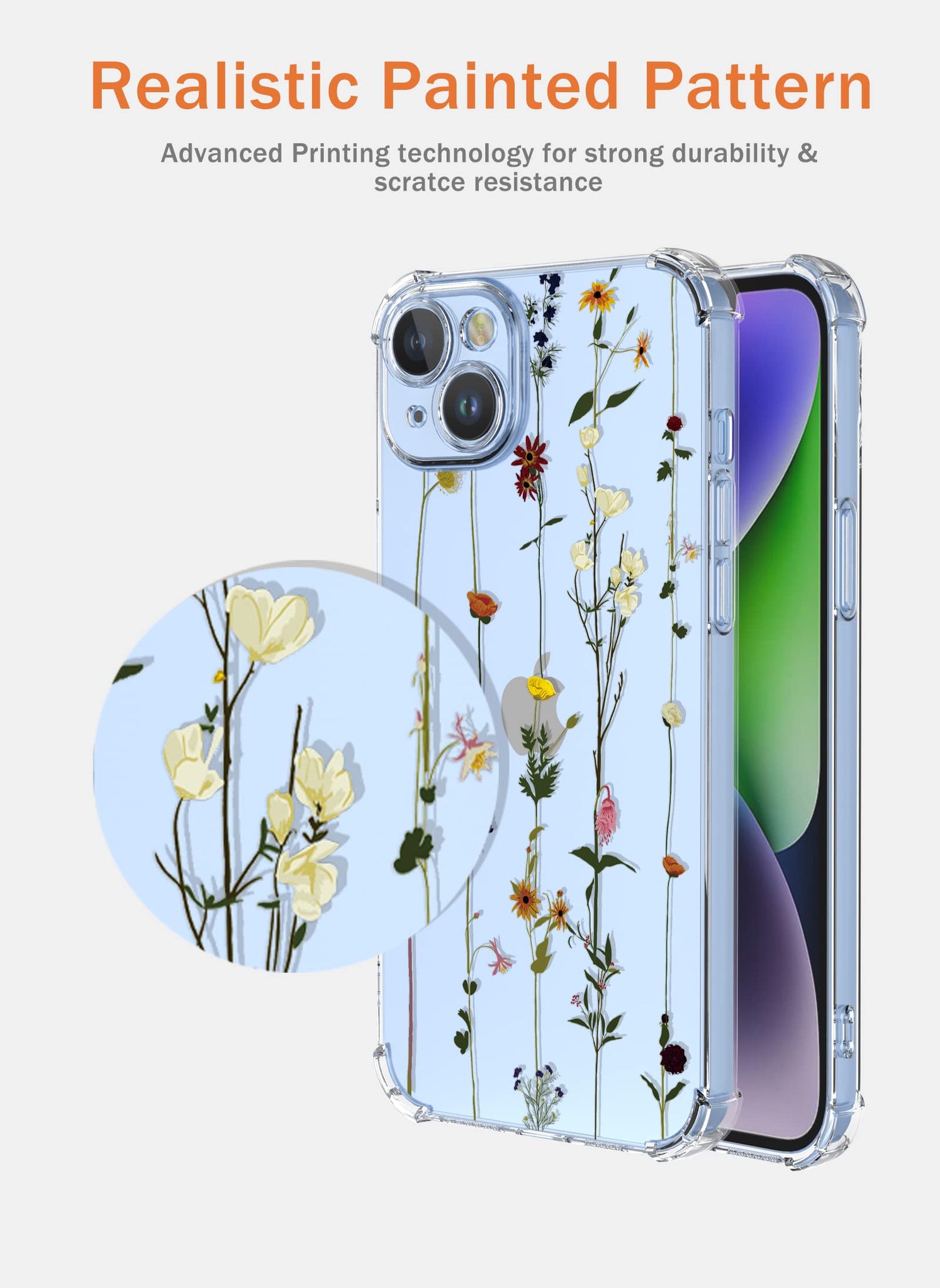 XINYEXIN Case for OPPO A74 5G / OPPO A54 5G, Painting Flower Pattern Clear Case Soft TPU Silicone Case Slim Shockproof Bumper Girl Women Phone Cover - Daisy.