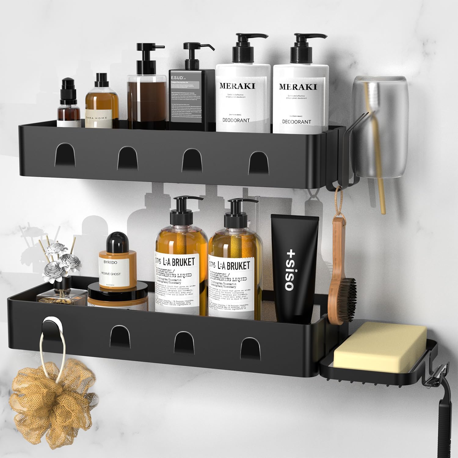 Kegii Shower Caddy Corner, Shower Storage Rack Shelf Organiser No Drilling, Adhesive Bathroom Caddy Bathroom Shelves, Black Bathroom Aaccessory Storage.