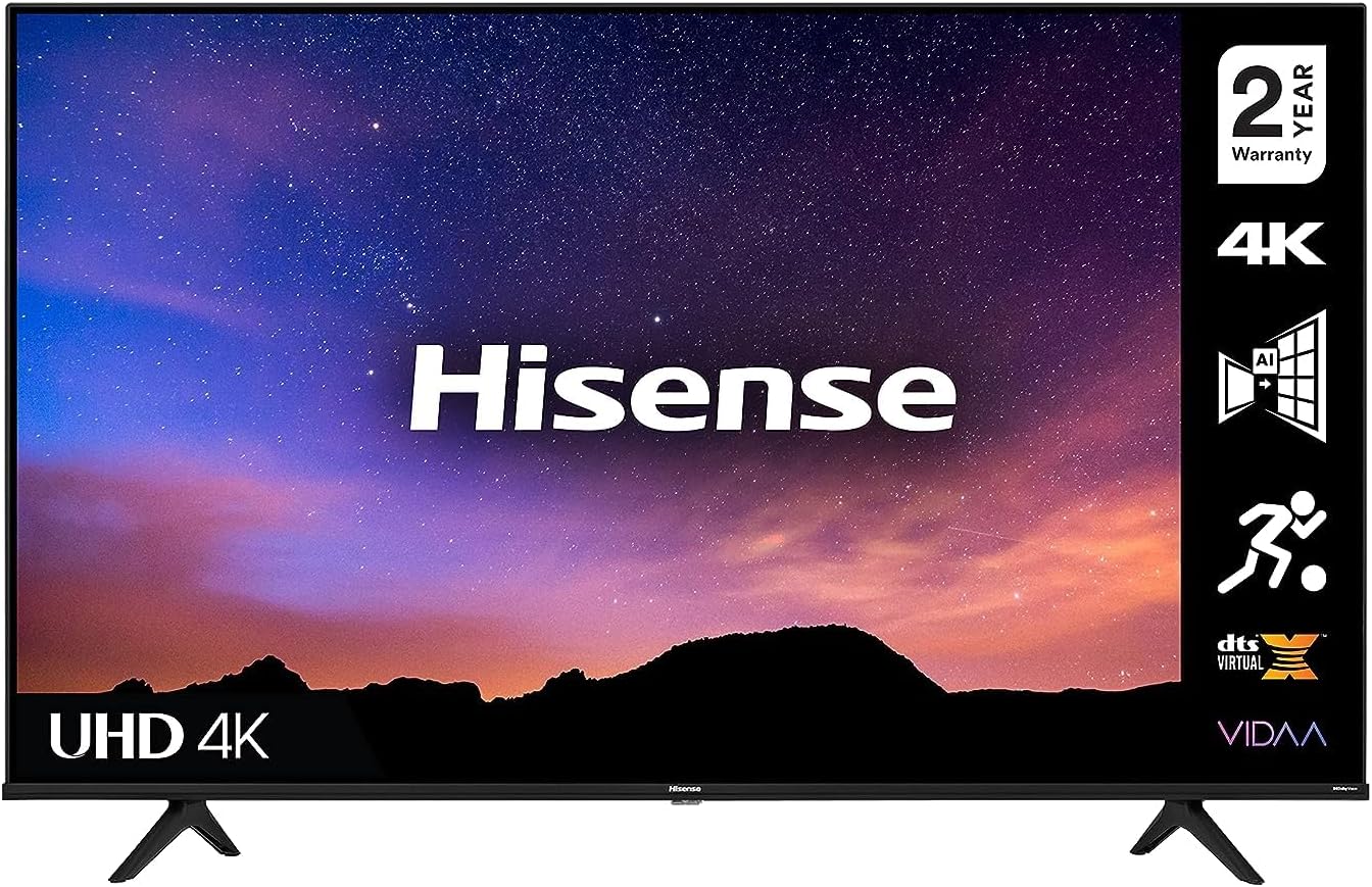 HISENSE 58A6GTUK (58 Inch) 4K UHD Smart TV, with Dolby Vision HDR, DTS Virtual X, Youtube, Netflix, Freeview Play and Alexa Built-in, Bluetooth and WiFi (2021 NEW), Operating System VIDAA.