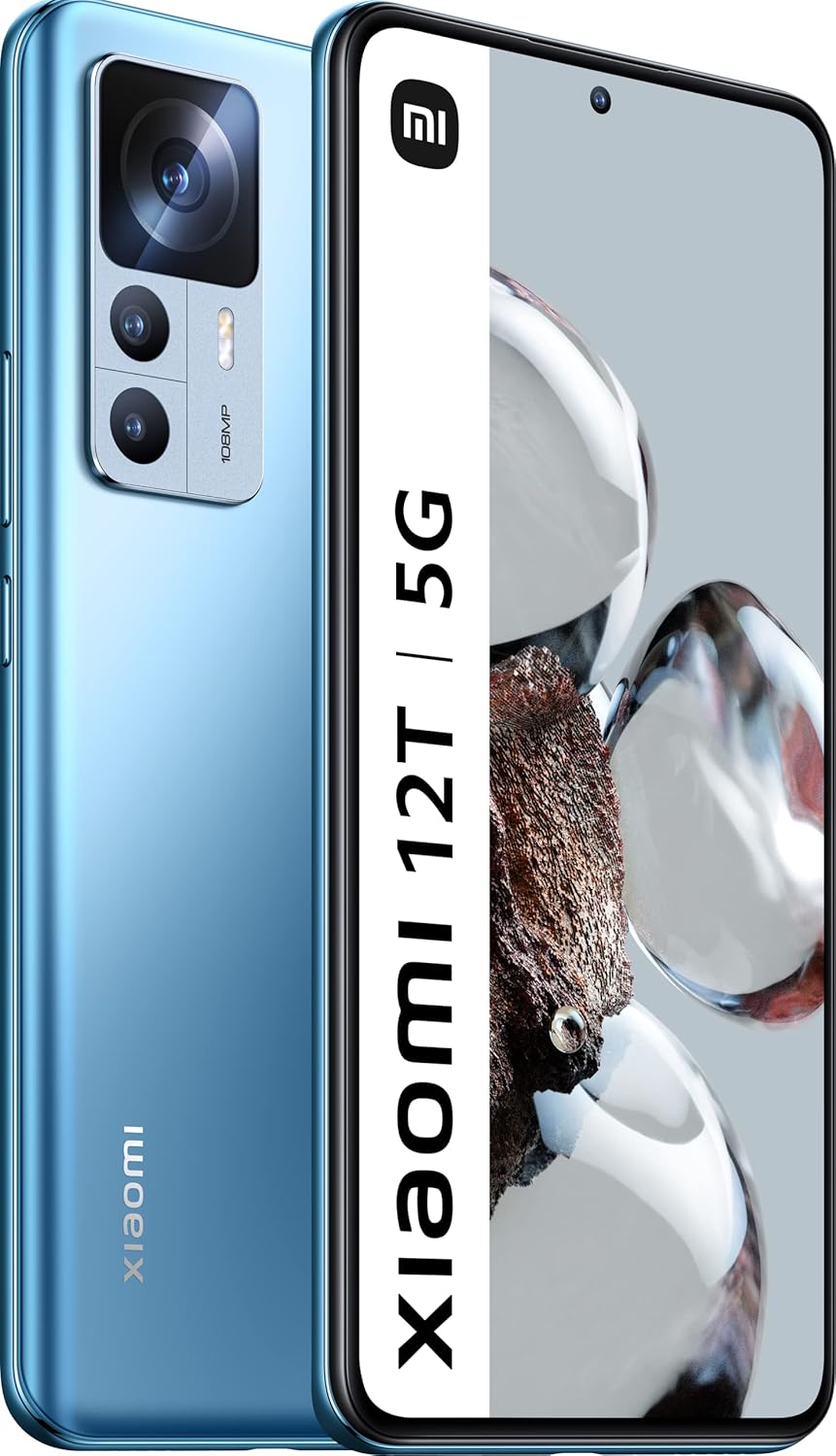 Xiaomi 12T 5G Smartphone 8+256GB, Unlocked for All Carriers- Clear Blue (UK Version + 2 Years Warranty).