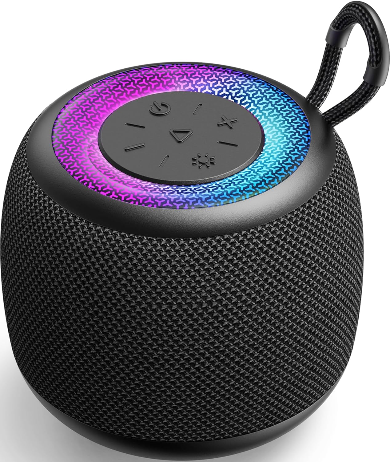 LENRUE Bluetooth Speaker Mini Portable Wireless Outdoor Speaker with RGB Lights 360° Surround Stereo Bass Bluetooth V5.3 Small Pocket Shower Speakers for iPhone Samsung Bath Garden Home.