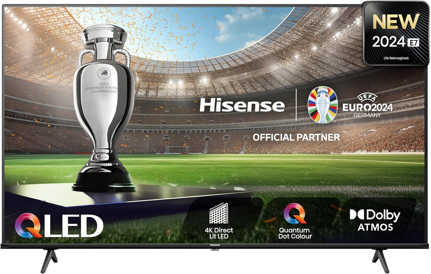 Hisense 43 Inch 4K QLED Smart TV 43E7NQTUK - Quantum Dot Colour, 4K AI Processor, Dolby Vision Atmos, Smooth Motion, Sports Mode, Vidaa OS with Freely, Youtube, Netflix and Disney+ (2024 Model)         Import  Single ASIN  Import  Multiple ASIN    ×Produc.