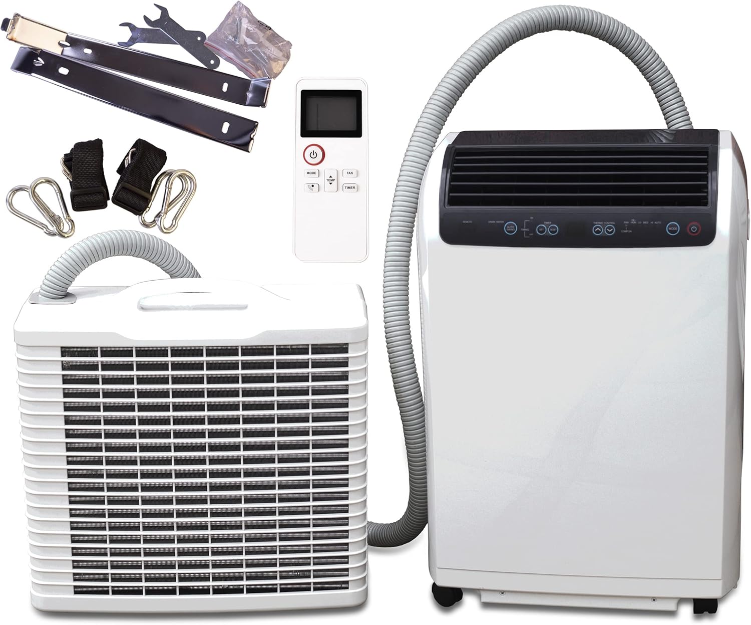 Prem-I-Air 15000 BTU Inverter (Energy Saving Design) Mobile Portable Split Air Condoner with Remote Control, Timer, Dehumidifier and Fan. Quiet Operation for Use in Homes and Offices.