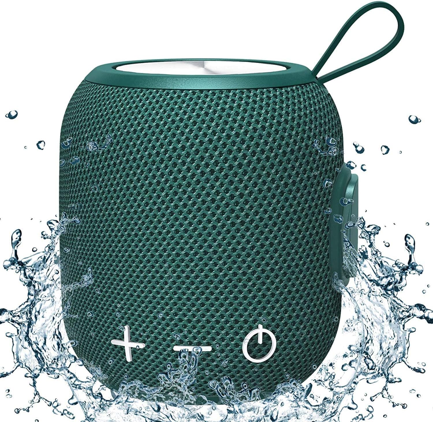 FIGMASU Bluetooth Speaker, Portable Speakers Mini Bluetooth 5.0 Dual Pairing Wireless Speakers, 360 HD Surround Sound & Rich Stereo Bass IPX7 Waterproof for Travel, Pool and Outdoor(Green).